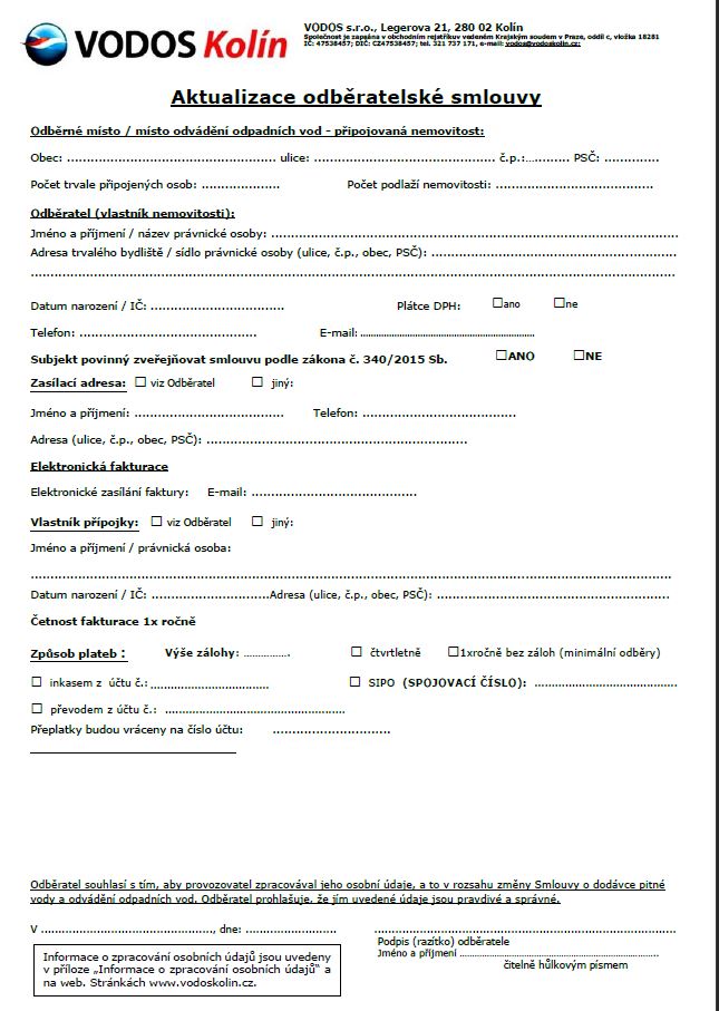 Smlouva VODOS
